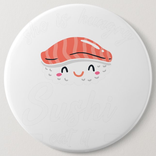 Sushi Gift for Kawaii Kids Ladies Wasabi Food Salm 6 Cm Round Badge (Front)