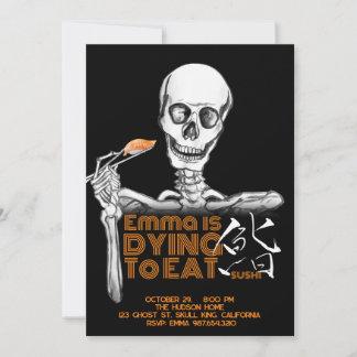 SUSHI Halloween party invitation cards