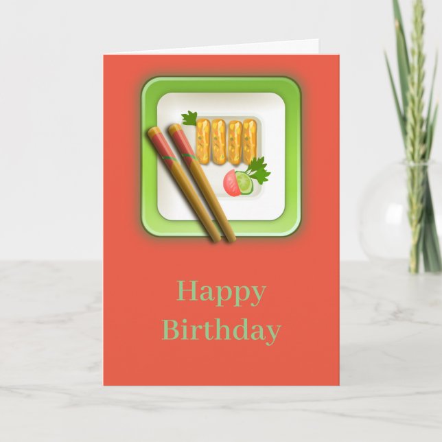 Sushi. Happy Birthday. Card (Front)