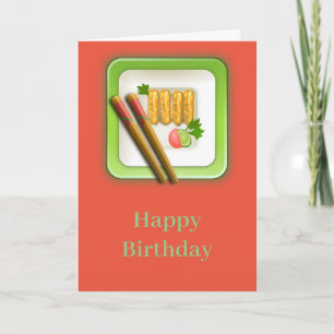 Sushi. Happy Birthday. Card