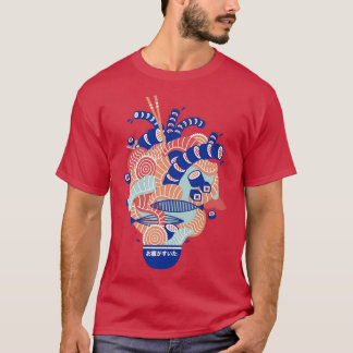 Sushi Heart Japanese Food Lover by Tobe Fonseca T-Shirt