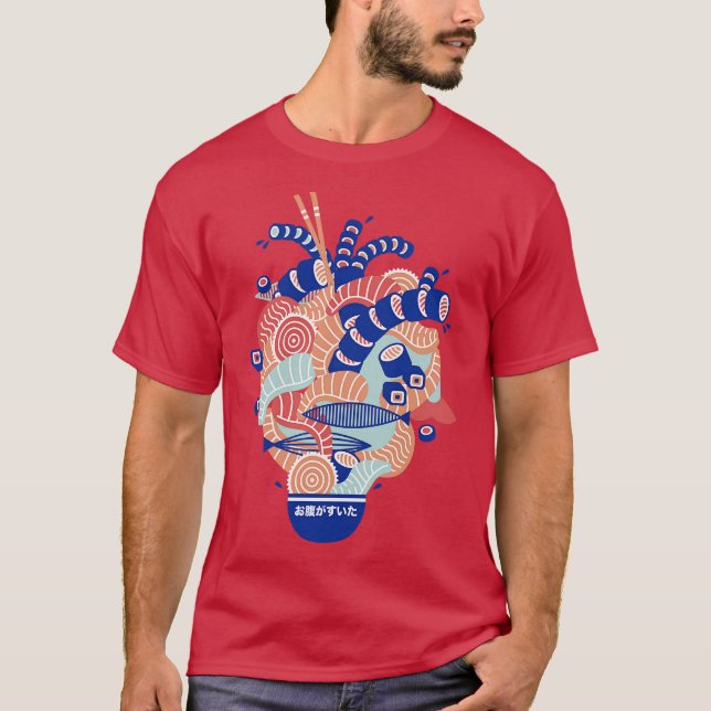 Sushi Heart Japanese Food Lover by Tobe Fonseca T-Shirt (Front)