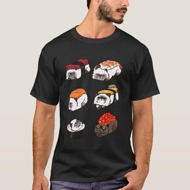 Sushi Himalayan Cat T-Shirt (Front)