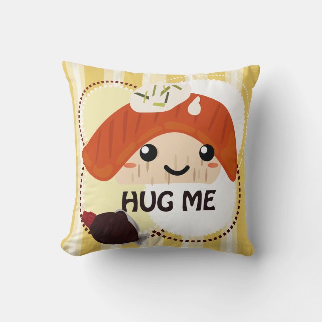 Sushi Hug me kiss me 3 Pillow (Front)