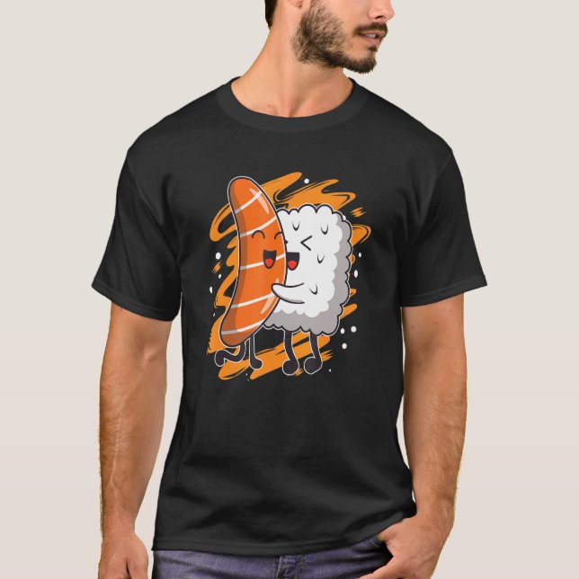 Sushi Hug Sushi Japanese Food Japan Culture T-Shirt (Front)