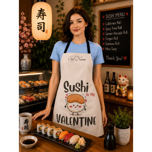 Sushi Is My Valentine  Apron