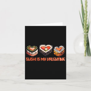 Sushi Is My Valentine Cute Retro Heart Shaped Sush Card