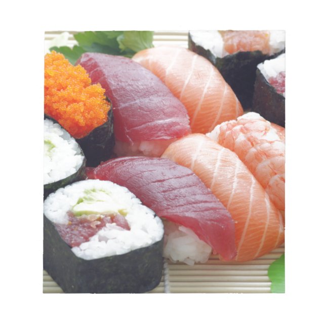 Sushi Japanese Asian Food Raw Sashimi Fresh Roll Notepad (Front)