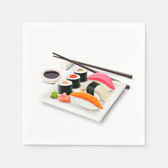 Sushi Japanese dinner party Napkin (Front)