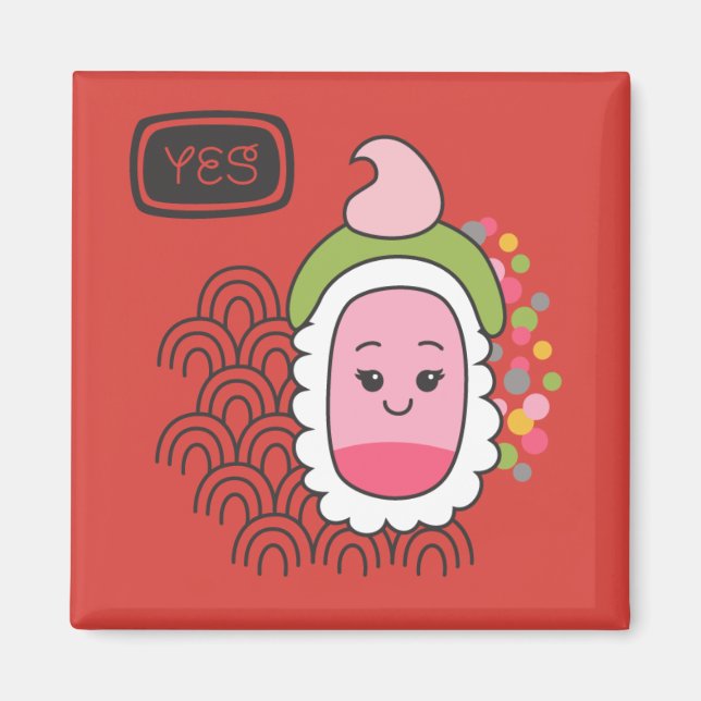 Sushi Japanese Food Cute Magnet (Front)