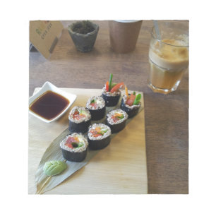 Sushi Japanese Food Delicious Restaurant Lunch Notepad