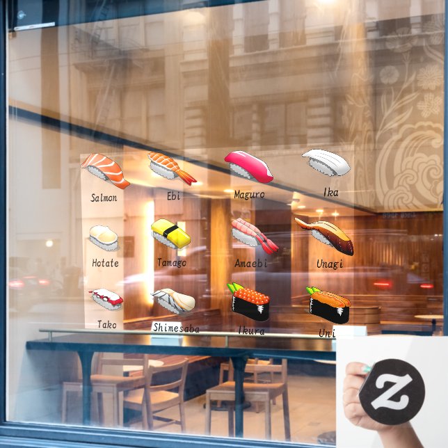 Sushi Japanese Food Food Japanese Fish Japan Rice Window Cling (Cafe Window)