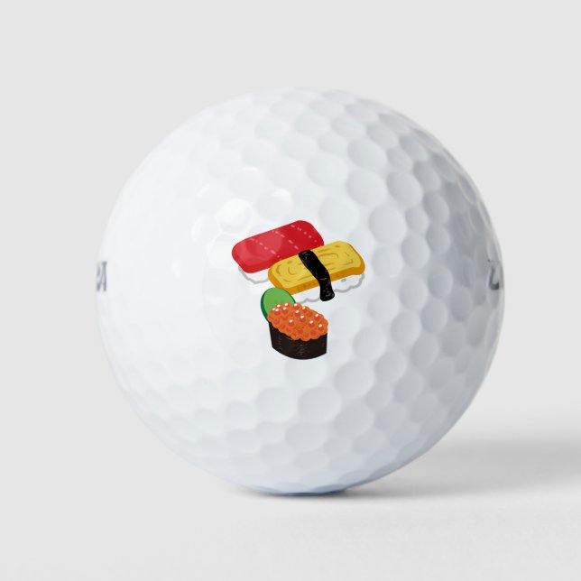 Sushi Japanese Food Golf Balls (Front)