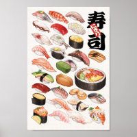 Sushi Japanese Food Hand Drawn Illustration