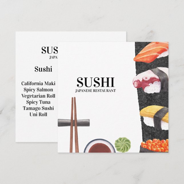 Sushi Japanese Food Menu (Front/Back)