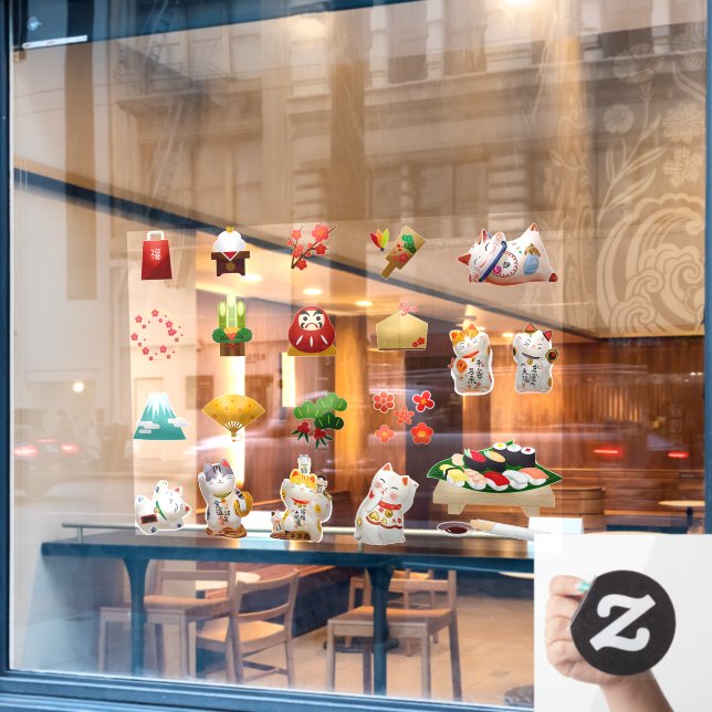 Sushi Japanese Food Restaurant Business  Window Cling (Cafe Window)