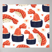 Sushi Japanese Food Seamless Pattern