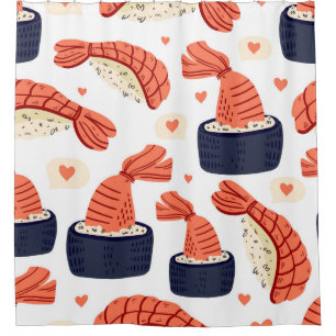 Sushi Japanese Food Seamless Pattern Shower Curtain