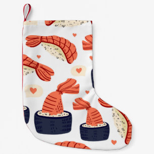 Sushi Japanese Food Seamless Pattern Small Christmas Stocking