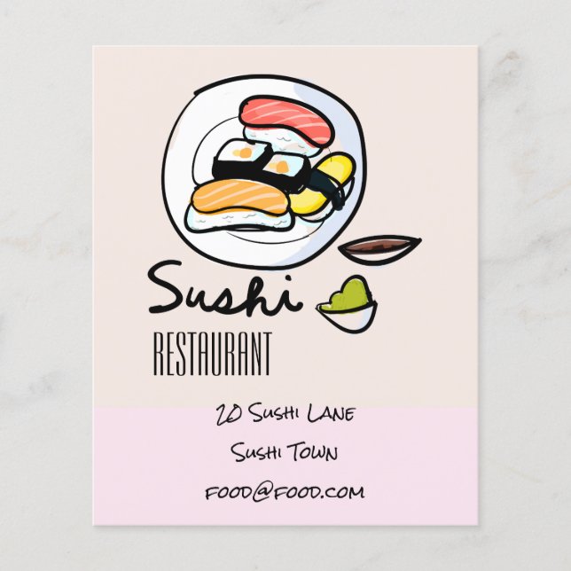 Sushi Japanese modern food restaurant Flyer (Front)