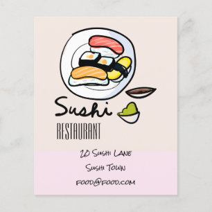 Sushi Japanese modern food restaurant Flyer