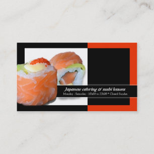 Sushi Japanese restaurant catering lessons Business Card