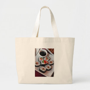 Sushi Japanese Restaurant Sauce Large Tote Bag