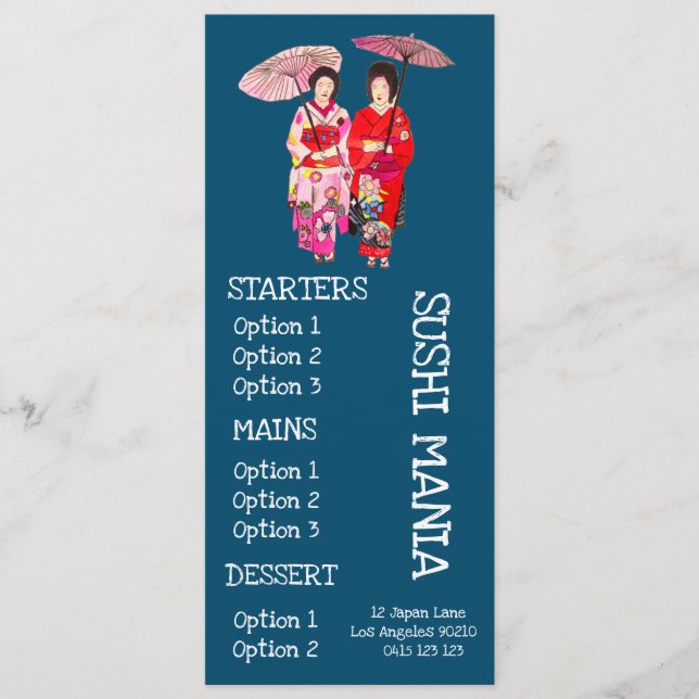 Sushi Japanese restaurant sushi dinner menu (Front)