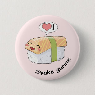 Sushi kawaii 6 cm round badge