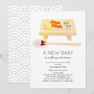 Sushi Kawaii Baby Shower Invitation