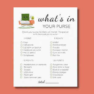 Sushi Kawaii Baby Shower What's In Your Purse Flyer