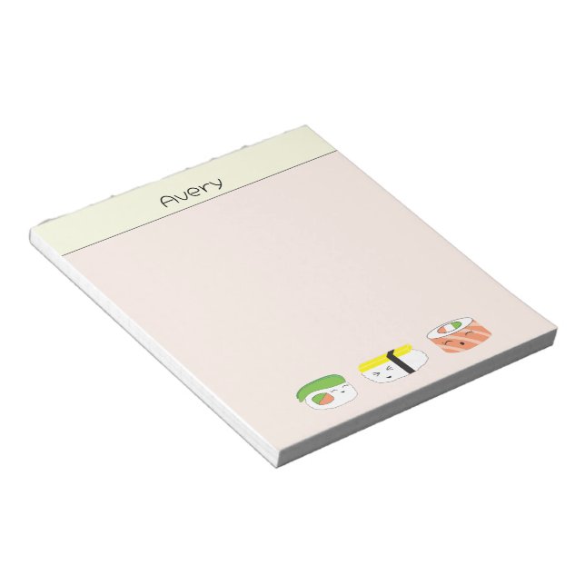 Sushi Kawaii Illustration Personalised  Notepad (Angled)