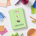 Sushi KAWAII style Illustration Personalised iPad Pro Cover<br><div class="desc">Featuring the cute sushi variety illustrations my daughter and I worked on together. We love sushi and illustrating them together was so much fun. This tablet case design is on a green background but change up the colour as desired. (available in other models)</div>