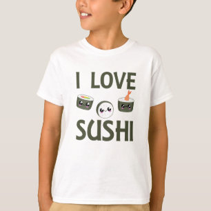 Sushi Love Cute Cawaii Food Favourite Food Green T-Shirt