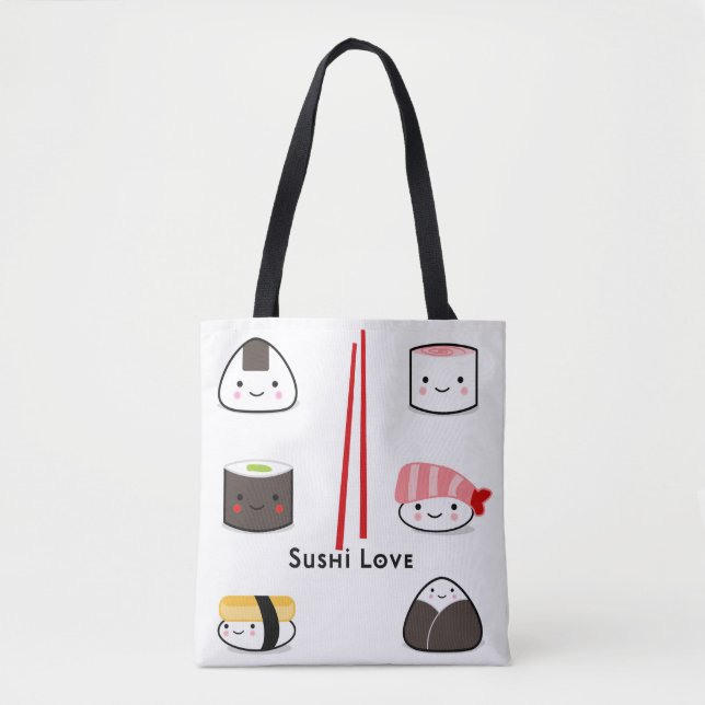 Sushi love shopping tote bag (Front)