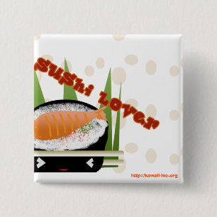 Sushi Lover 15 Cm Square Badge