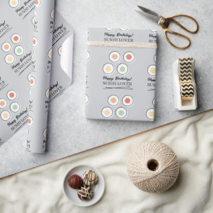 Sushi lover personalized Birthday wrapping paper