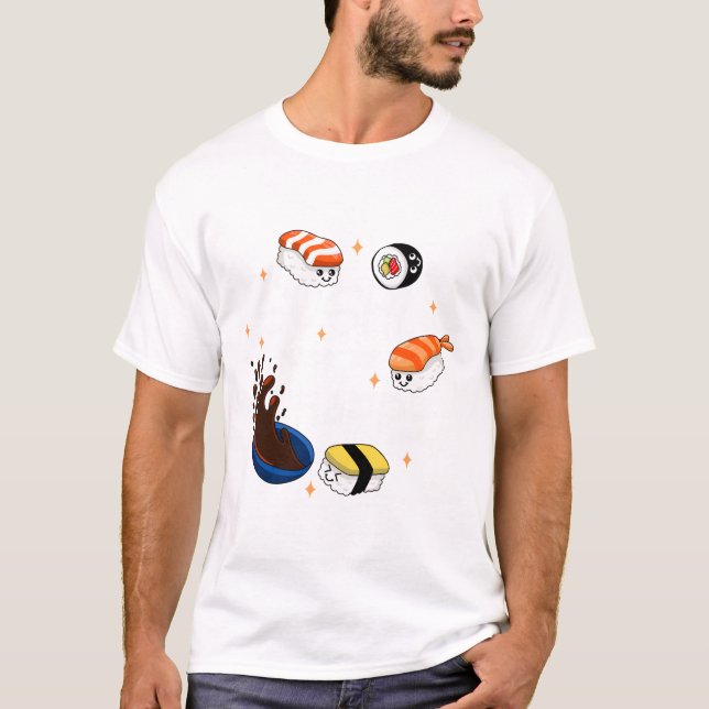 Sushi Makes Me Happy  T-Shirt (Front)