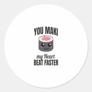 Sushi Maki   Japanese Food Cooking Gift Idea Classic Round Sticker