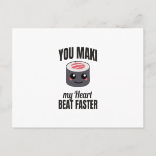 Sushi Maki Japanese Food Cooking Gift Idea Postcard