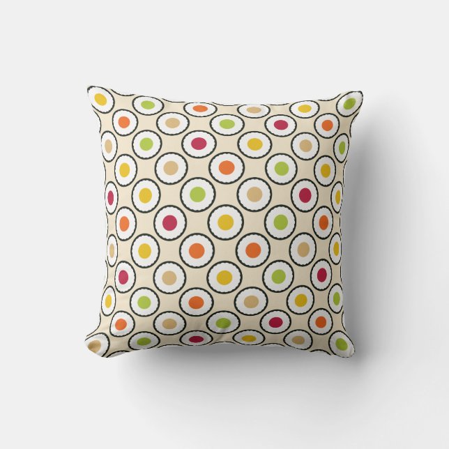 Sushi Maki Polka Dots Cushion (Front)