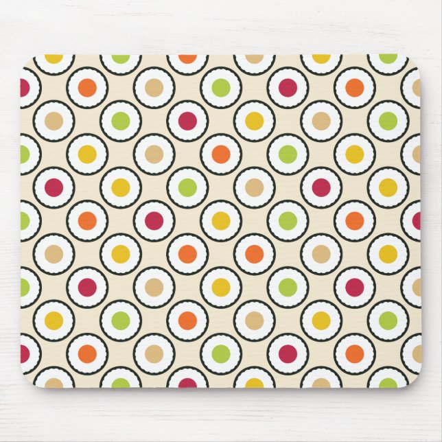 Sushi Maki Polka Dots Mouse Mat (Front)