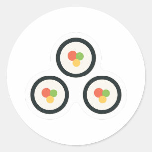 Sushi Maki Trio Classic Round Sticker