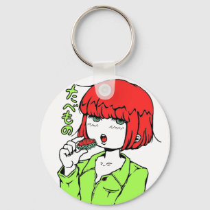 sushi manga girl pop key ring