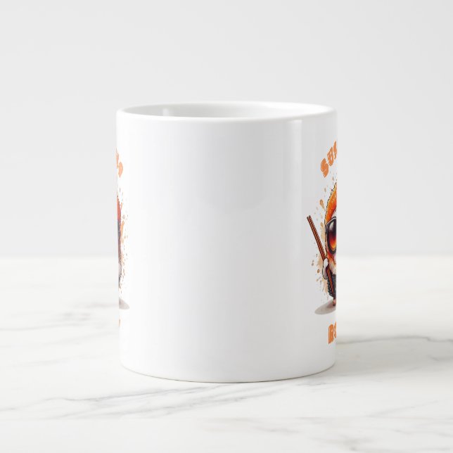 Sushi Me Rollin’ – Funny Kawaii Sushi Character Large Coffee Mug (Front)