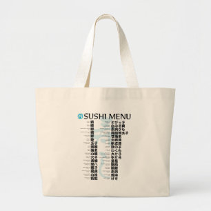 Sushi menu-Jpanese Large Tote Bag