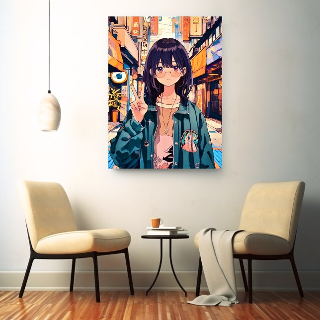 Sushi Musume icon art panel Art Panel|GenerativeAI Canvas Print (Creator Uploaded)