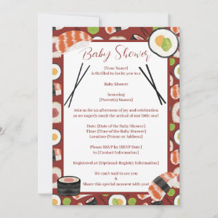 Sushi Neutral Baby Shower  Invitation
