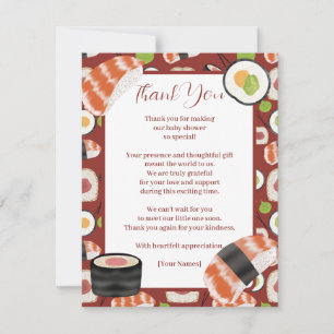 Sushi Neutral Baby Shower Thank You Card