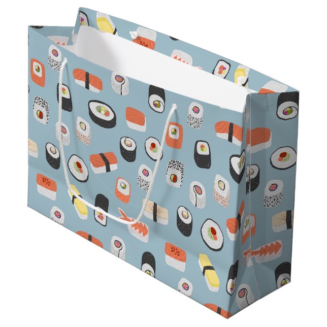 Sushi Nigiri Maki Roll Large Gift Bag (Front Angled)
